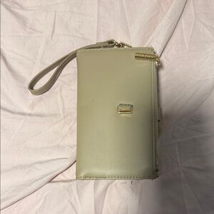 Anne Klein Cream Wristlet Clutch